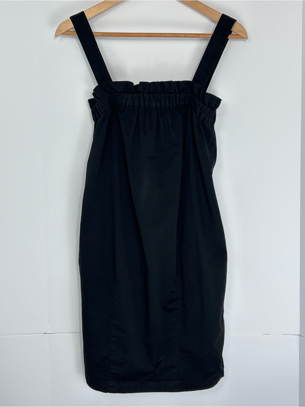 Everlane Paperbag Organic Cotton Black Mini Dress XXS Pockets